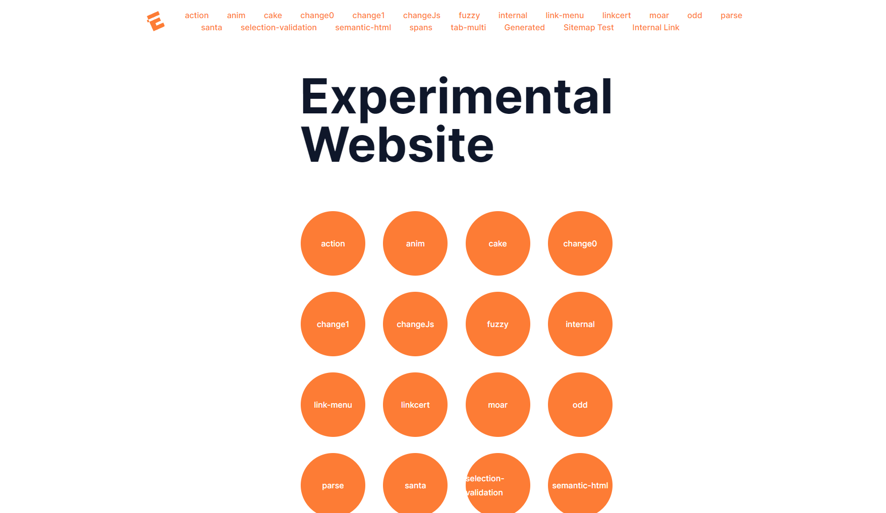 ExperimentalWebsite.com Screenshot